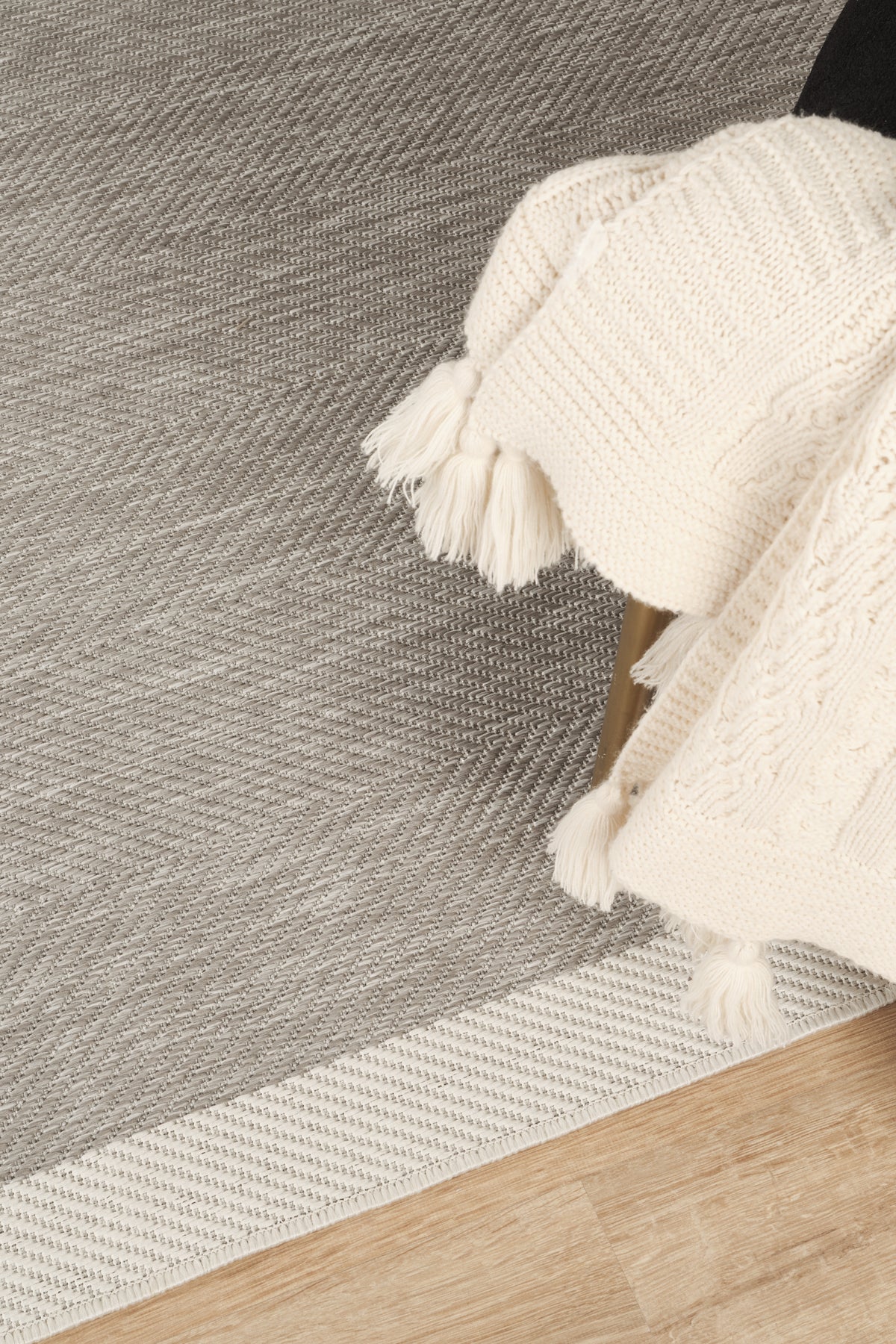 Sisalux 3087 Gri Beyaz Yuvarlak Sisal Dokuma Jüt Kilim Hav Toz Vermez Mutfak Oturma Odası Halısı