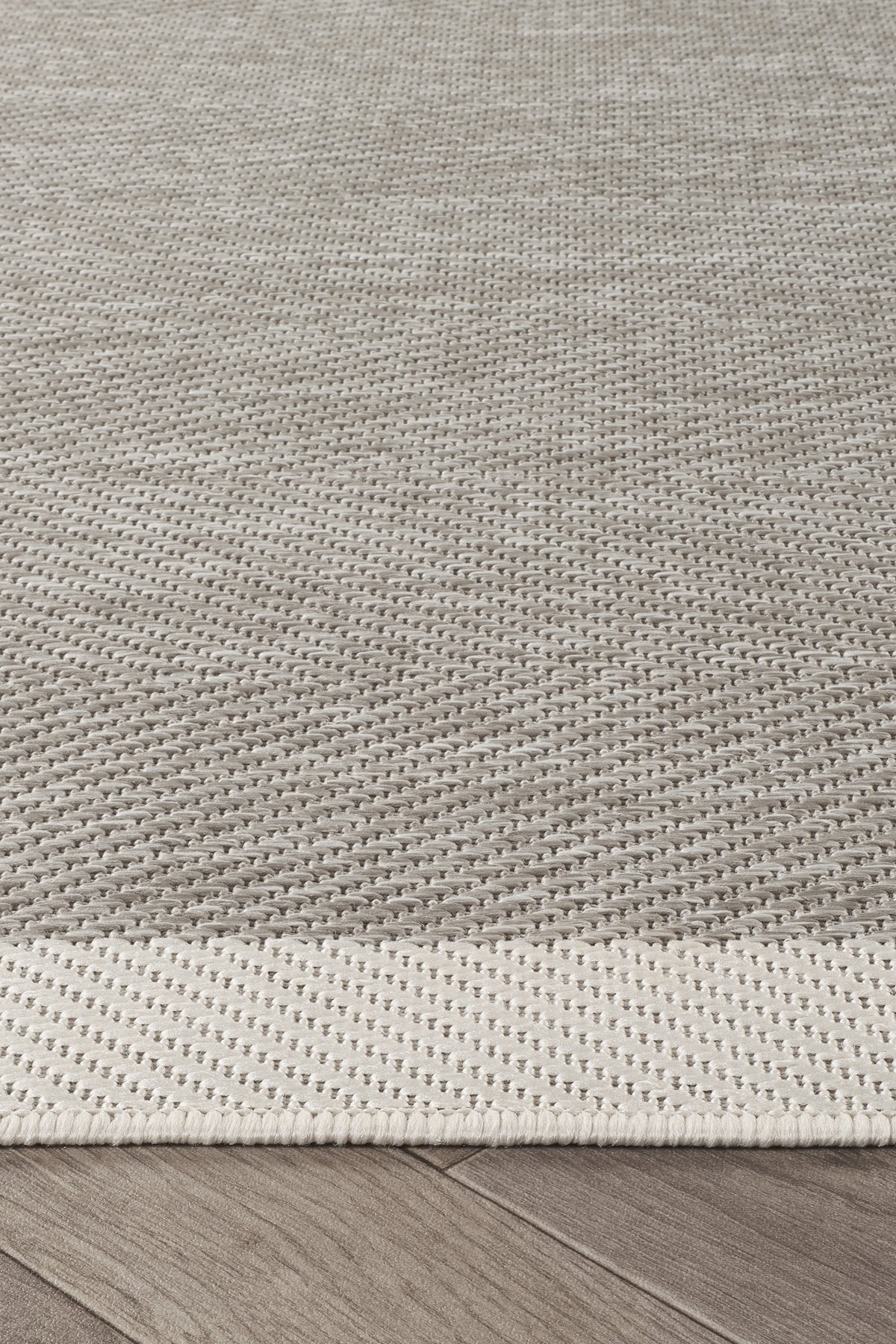 Sisalux 3087 Gri Beyaz Yuvarlak Sisal Dokuma Jüt Kilim Hav Toz Vermez Mutfak Oturma Odası Halısı