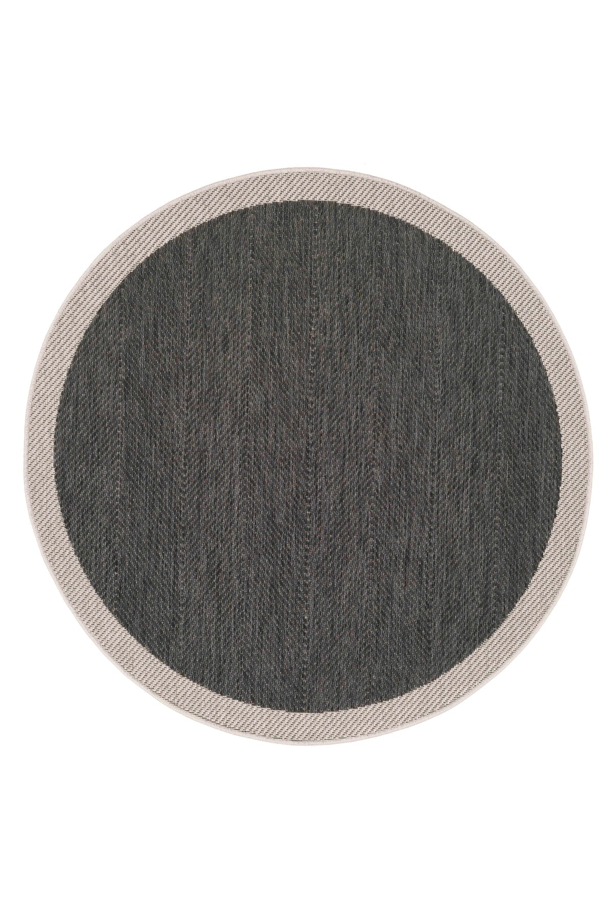 Sisalux 3089 Antrasit Sisal Yuvarlak Sisal Dokuma Jüt Kilim Hav Toz Vermez Mutfak Oturma Odası Halısı