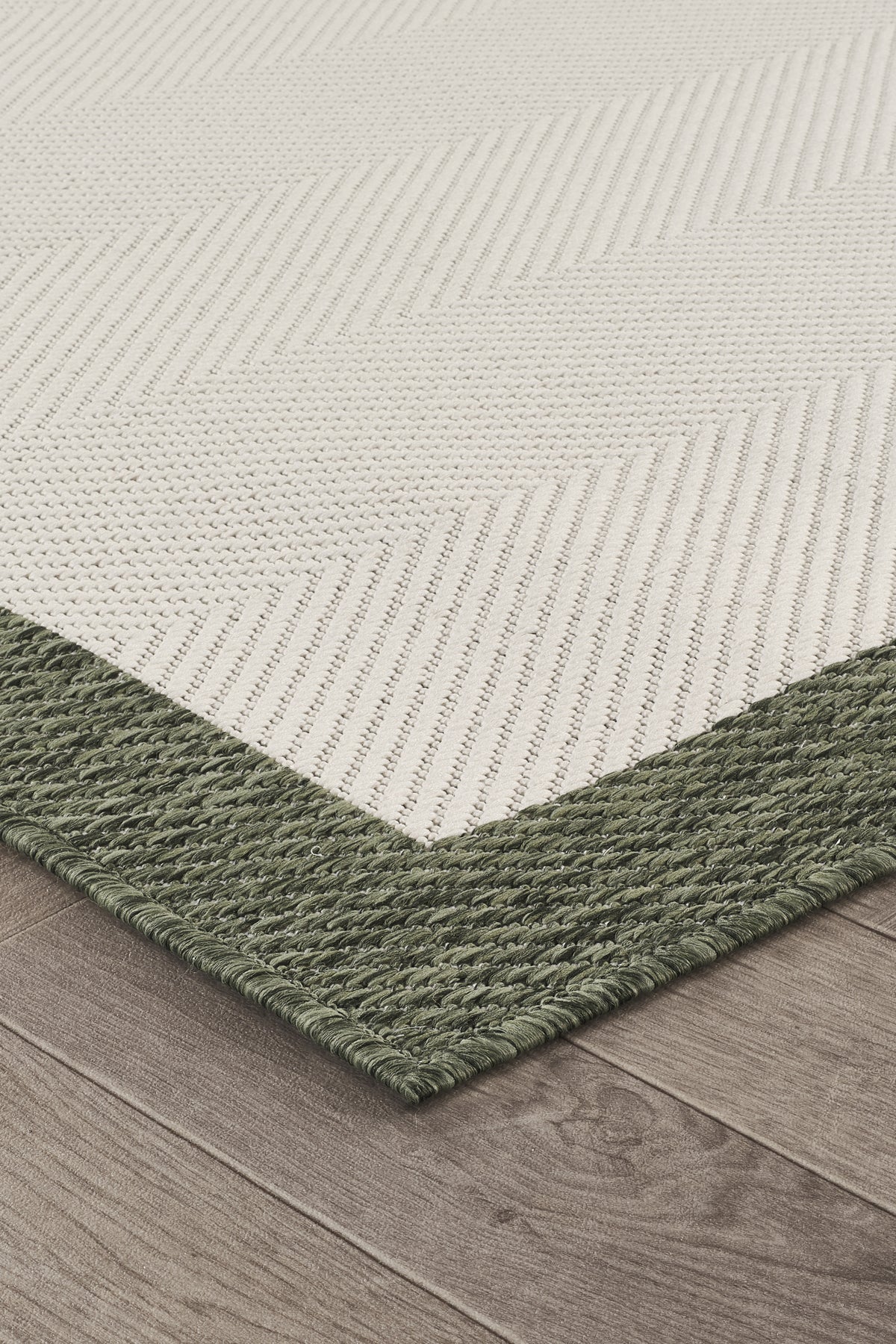 Sisalux 3090 Krem Yeşil Sisal Dokuma Jüt Kilim Hav Toz Vermez Halı Salon Mutfak Oturma Odası Halısı