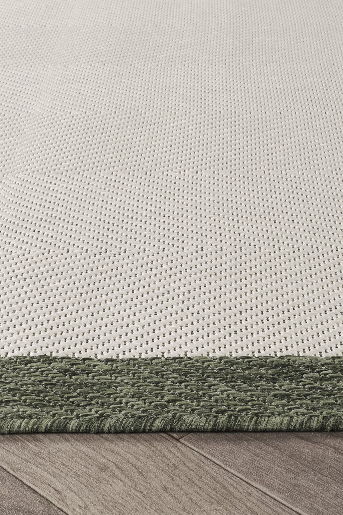 Sisalux 3090 Krem Yeşil Yuvarlak Sisal Dokuma Jüt Kilim Hav Toz Vermez Mutfak Oturma Odası Halısı