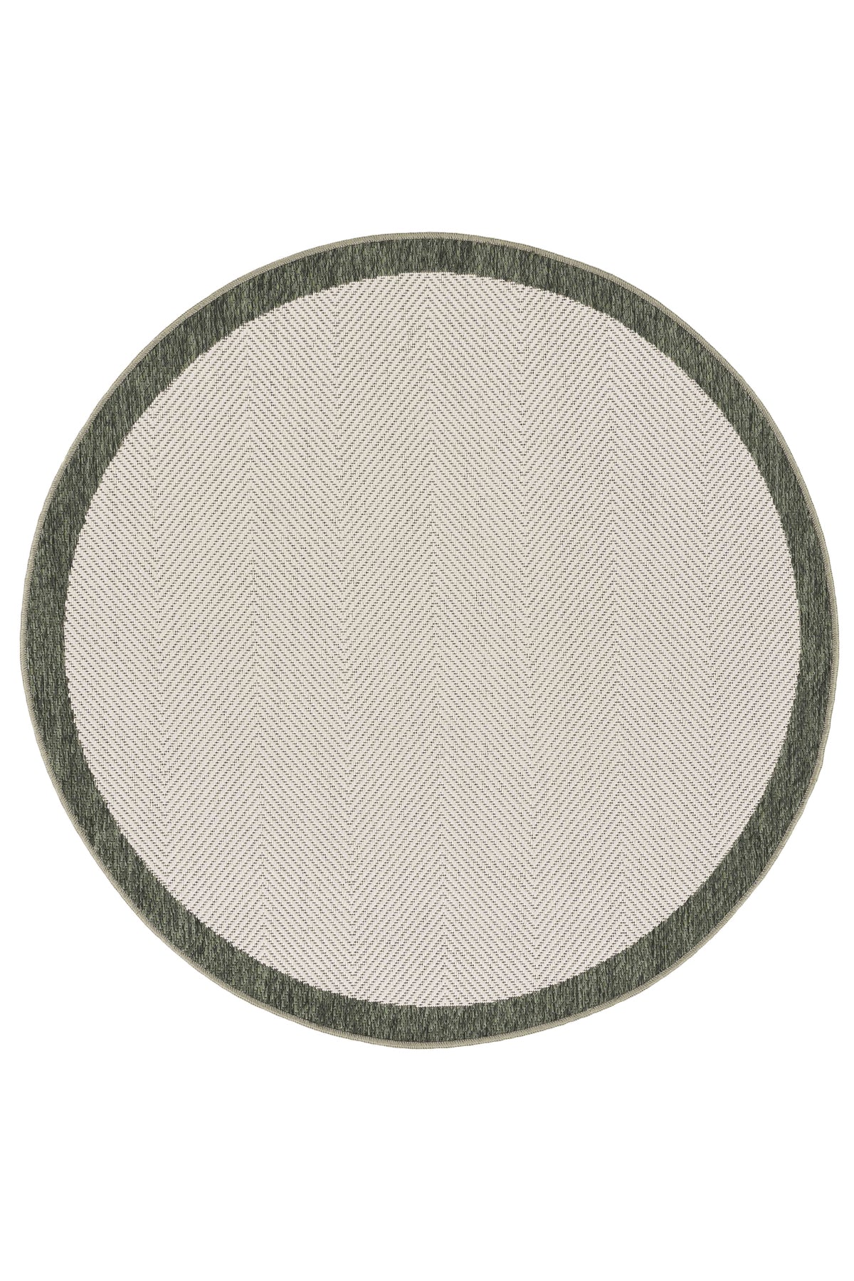 Sisalux 3090 Krem Yeşil Yuvarlak Sisal Dokuma Jüt Kilim Hav Toz Vermez Mutfak Oturma Odası Halısı