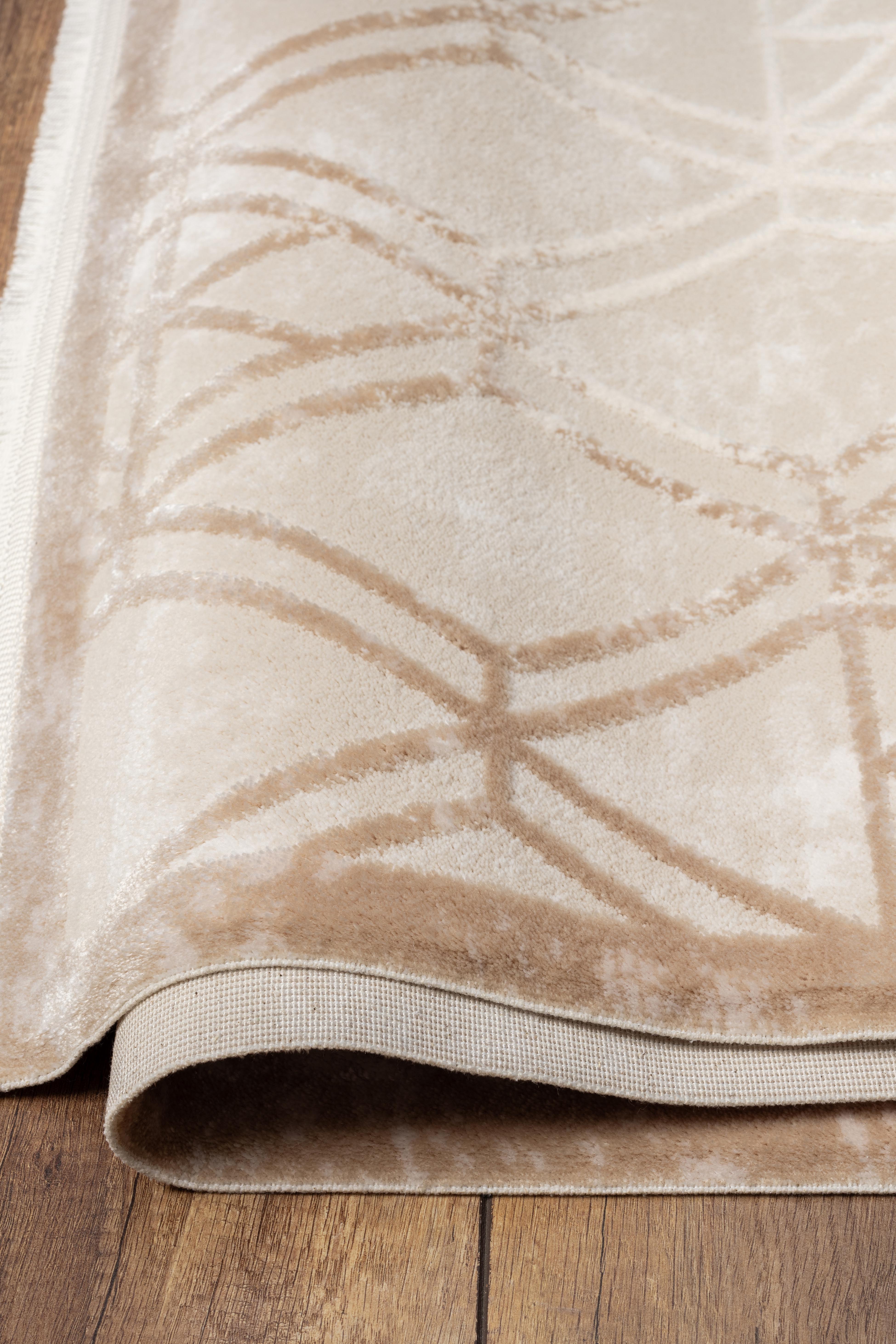 Universal A0299 Bej Uzun Ömürlü Yumuşak Dokulu Salon Mutfak Koridor Oturma Odası Yolluk Halı