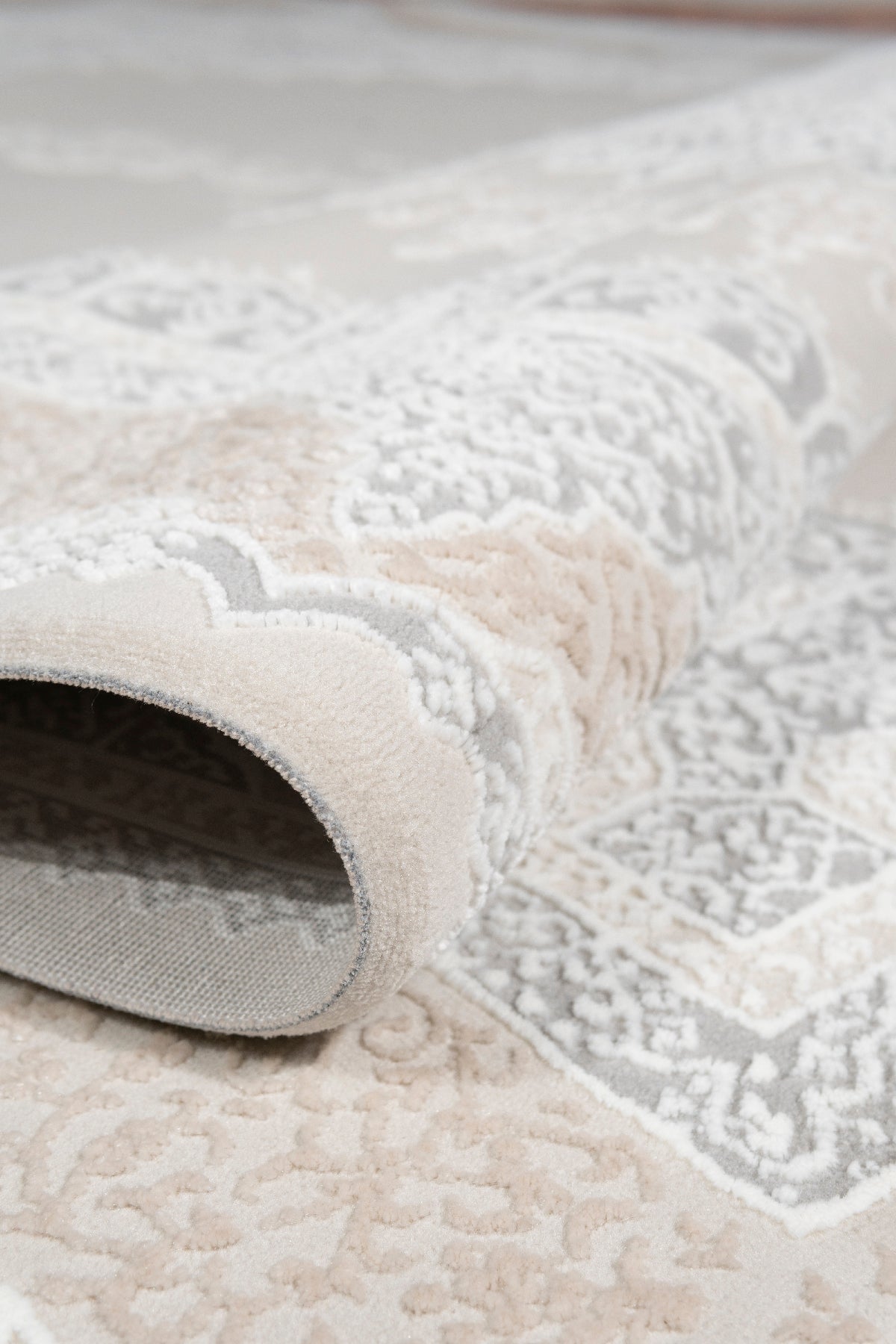 Vavien 1374 Bej Yumuşak Dokulu Salon Mutfak Koridor Oturma Odası Yolluk Halı Makine Halısı