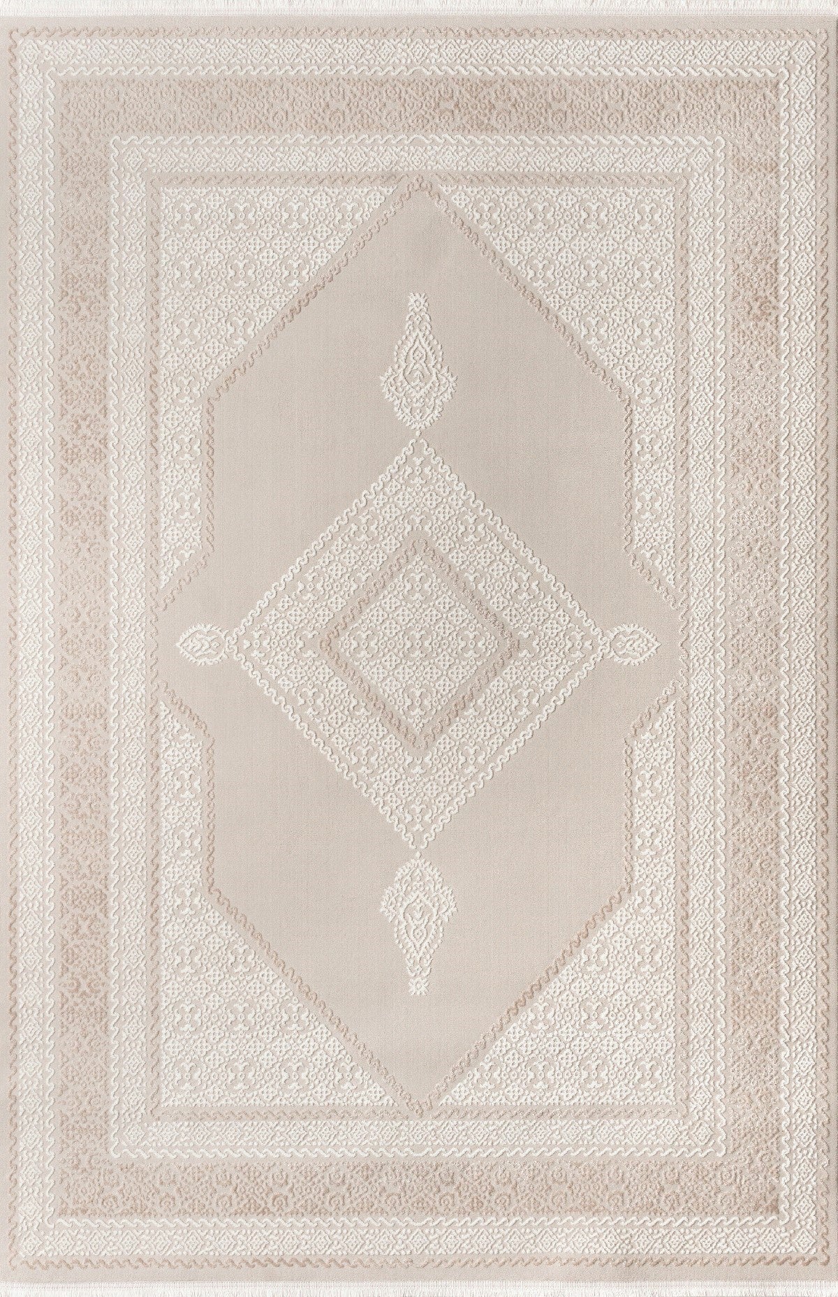 Vavien 1377 Bej Yumuşak Dokulu Salon Mutfak Koridor Oturma Odası Yolluk Halı Makine Halısı