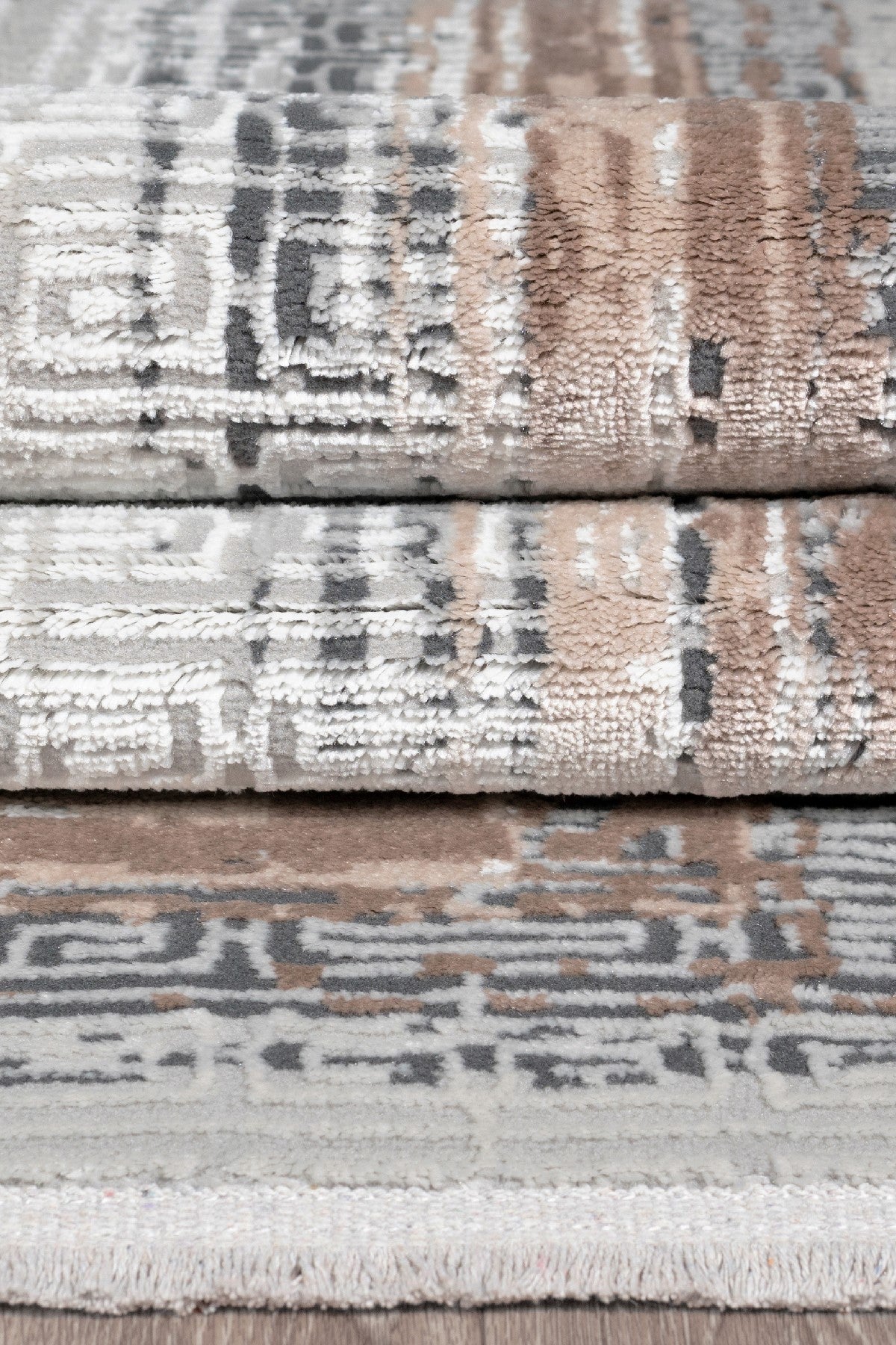 Vavien 1382 Bej Yumuşak Dokulu Salon Mutfak Koridor Oturma Odası Yolluk Halı Makine Halısı