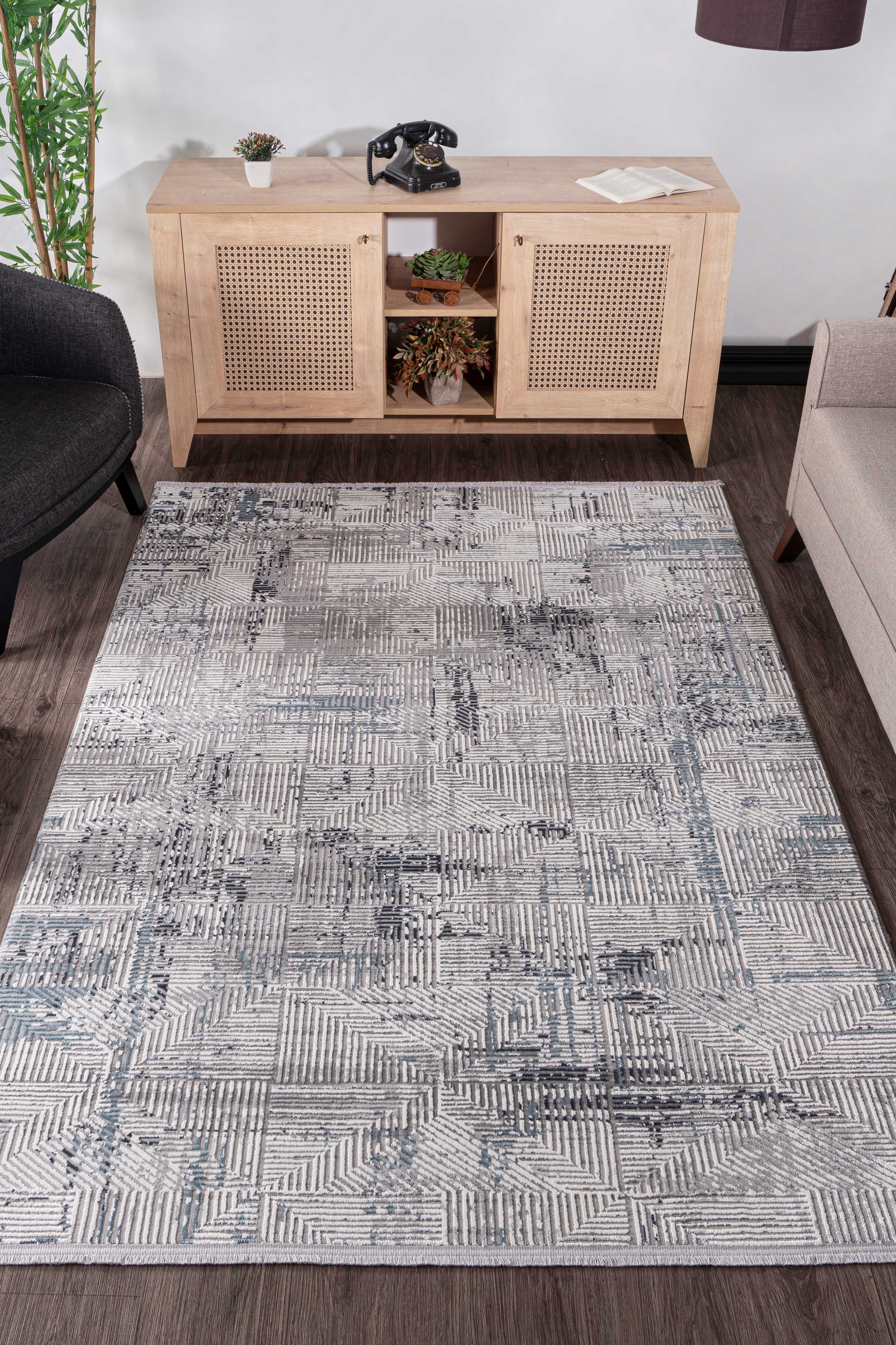 Vavien A0072 Gri Yumuşak Dokulu Salon Mutfak Koridor Oturma Odası Yolluk Halı Makine Halısı