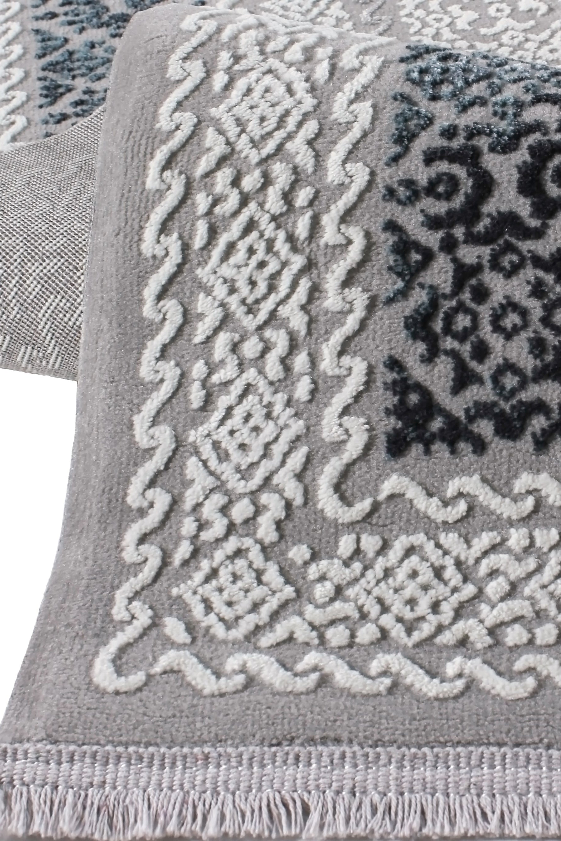 Vavien A0073 Gri Yumuşak Dokulu Salon Mutfak Koridor Oturma Odası Yolluk Halı Makine Halısı