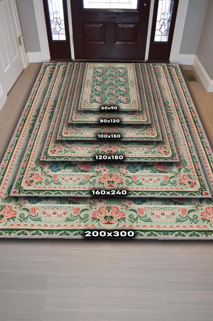 Victorian Tarzı Maksimalist Halı, Çok Renkli Salon Halısı, Çiçekli Kır Evi Halısı