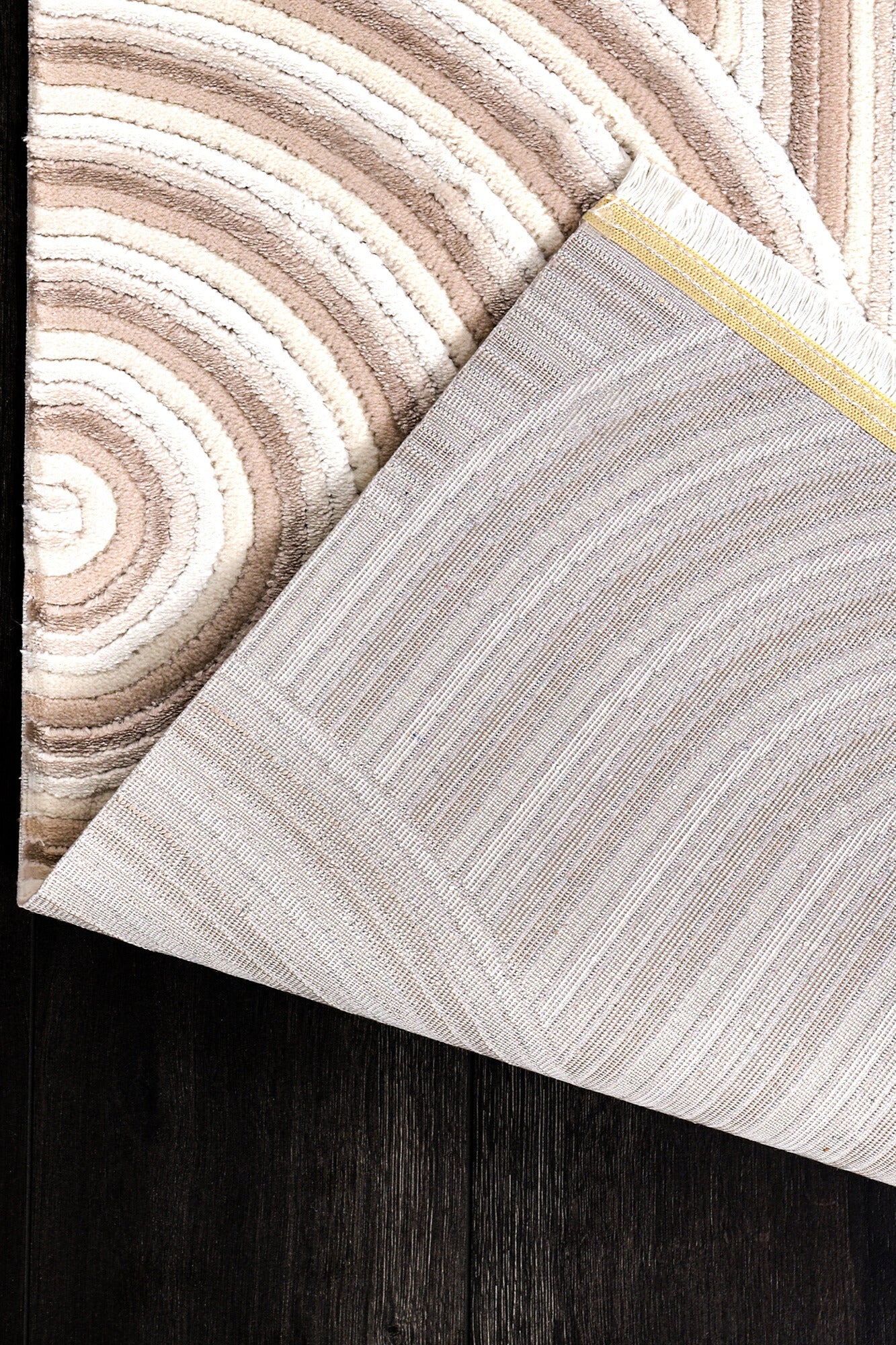 Vola 2901 Soft Textured Modern Living Room Kitchen Hallway Rug, Cream, Dust-Free Machine-Made Carpet