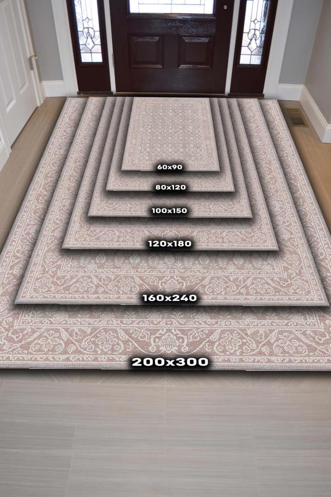 Yıkanabilir Dokuma Pamuk Tabanlı Kaymaz Tabanlı Salon Halısı, Krem Renkli İnce Detaylı Yıkanabilir Oturma Odası Halısı