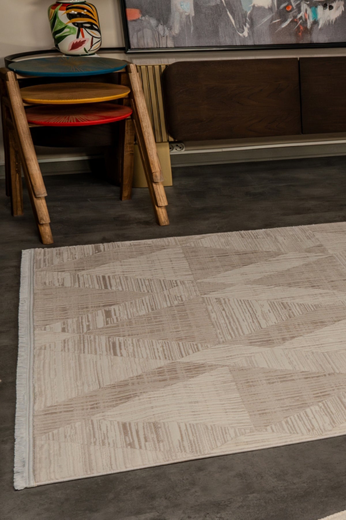 Zenta ZN002 Krem Hav Toz Vermez Salon Mutfak Koridor Oturma Odası Yolluk Halı Makine Halısı