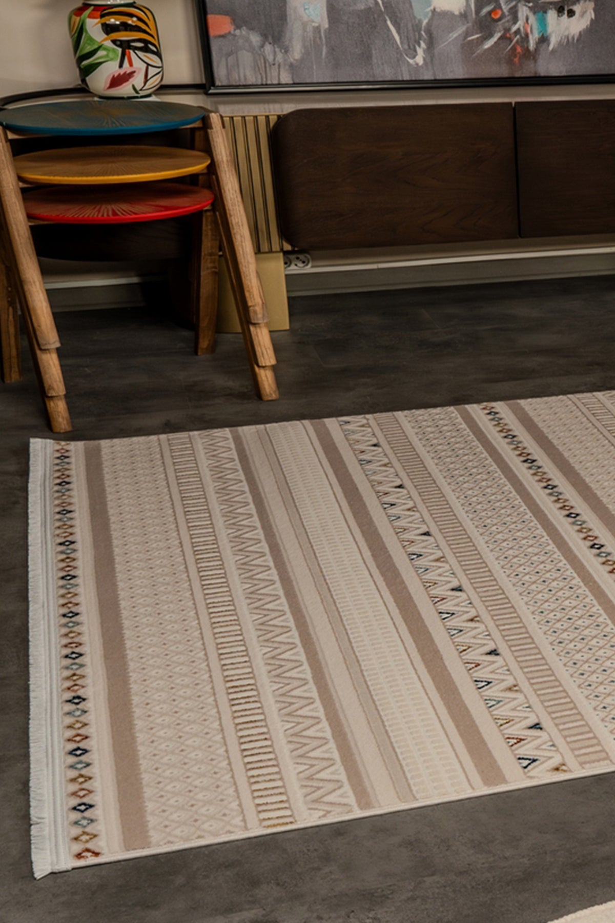 Zenta ZN003 Çok Renkli Hav Toz Vermez Salon Mutfak Koridor Oturma Odası Yolluk Halı Makine Halısı