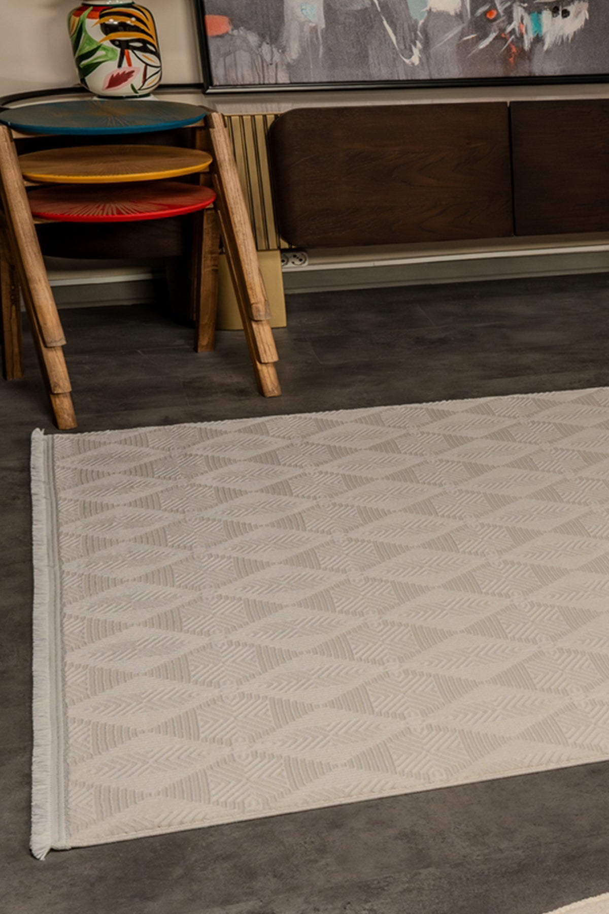 Zenta ZN004 Krem Hav Toz Vermez Salon Mutfak Koridor Oturma Odası Yolluk Halı Makine Halısı