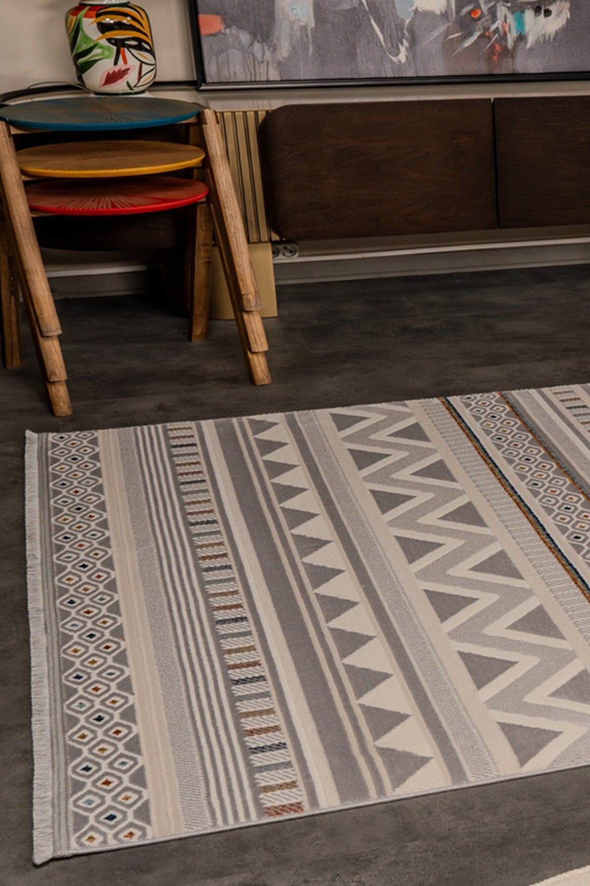 Zenta ZN005 Çok Renkli Hav Toz Vermez Salon Mutfak Koridor Oturma Odası Yolluk Halı Makine Halısı