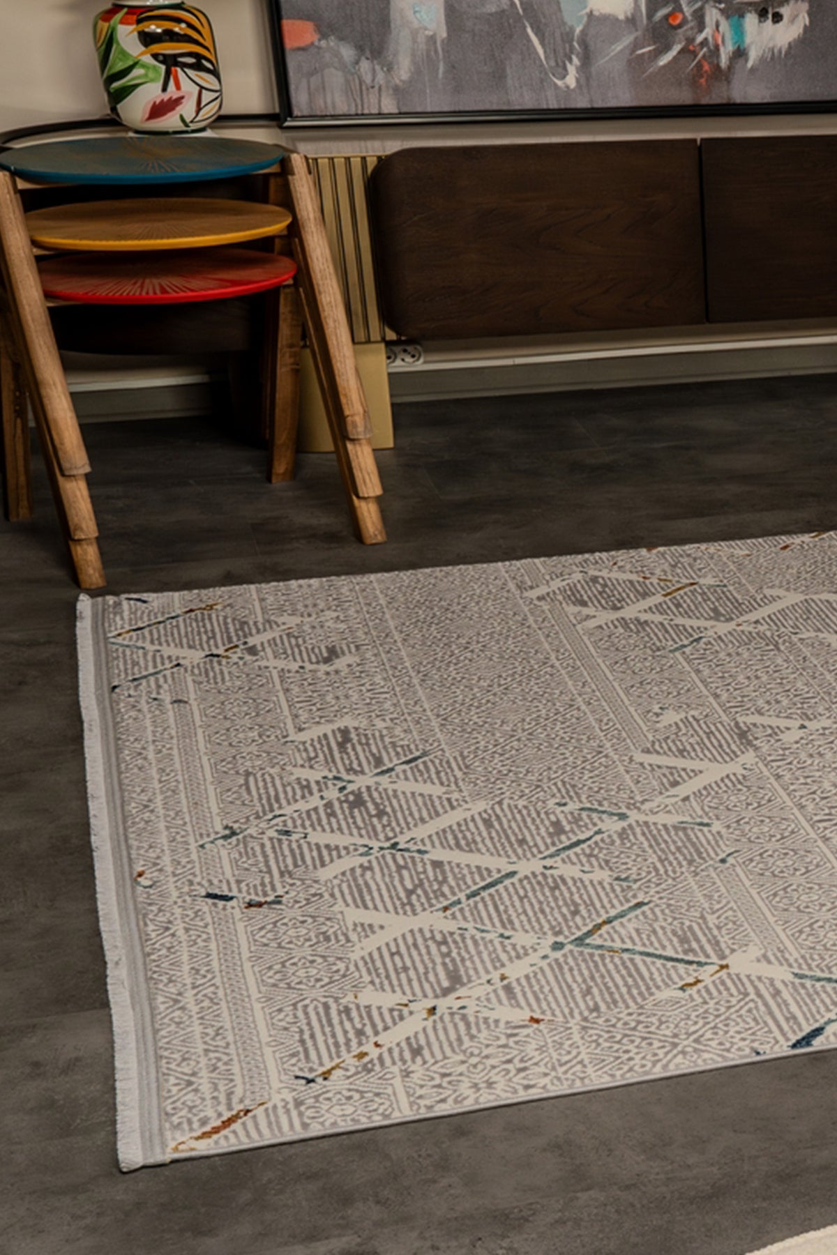 Zenta ZN006 Gri Hav Toz Vermez Salon Mutfak Koridor Oturma Odası Yolluk Halı Makine Halısı