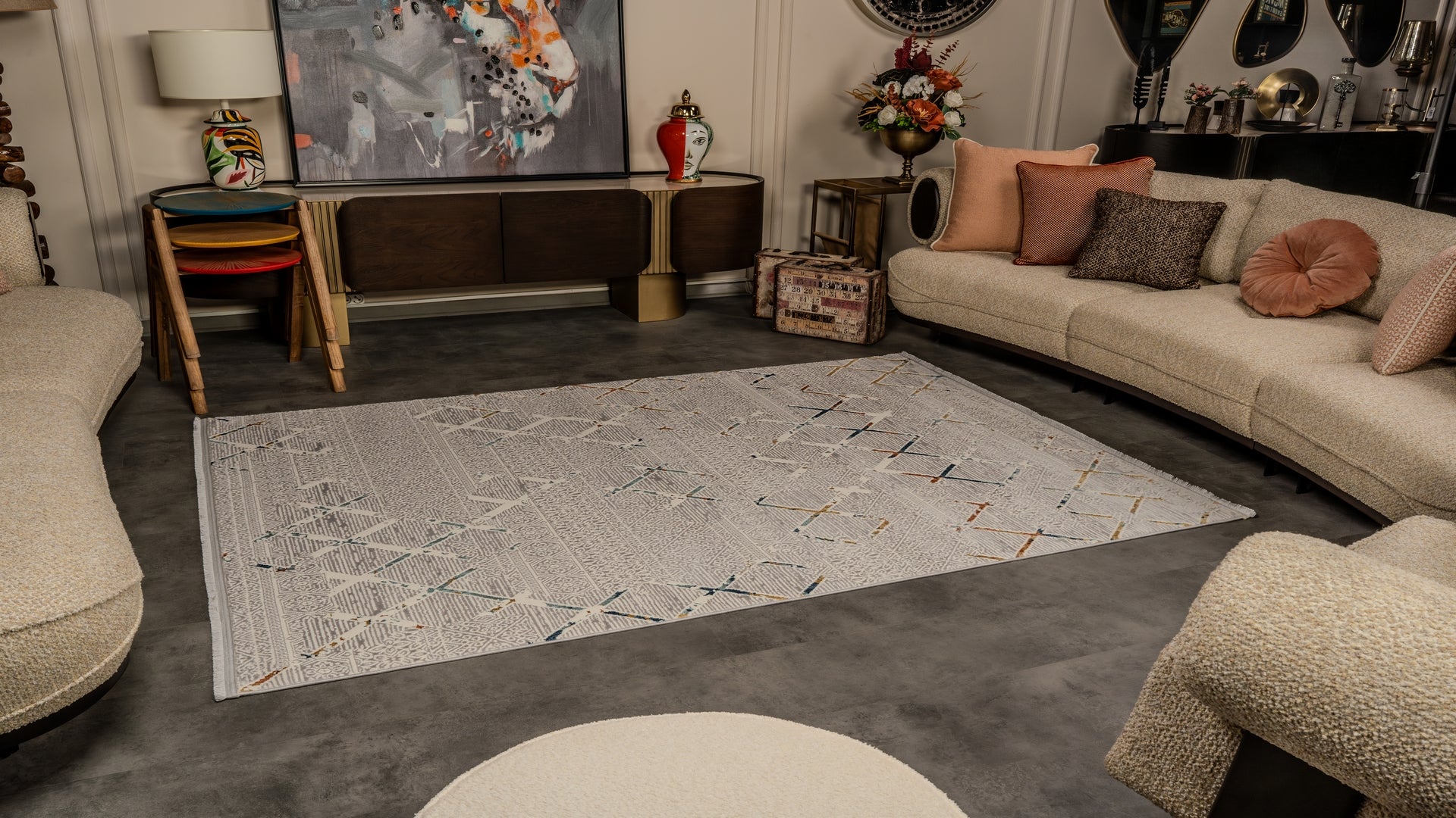 Zenta ZN006 Gri Hav Toz Vermez Salon Mutfak Koridor Oturma Odası Yolluk Halı Makine Halısı