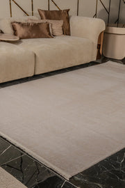 Zett ZE002 Beyaz Uzun Ömürlü Yumuşak Dokulu Salon Mutfak Koridor Oturma Odası Yolluk Halı