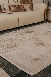 Zett ZE003 Bej Uzun Ömürlü Yumuşak Dokulu Salon Mutfak Koridor Oturma Odası Yolluk Halı