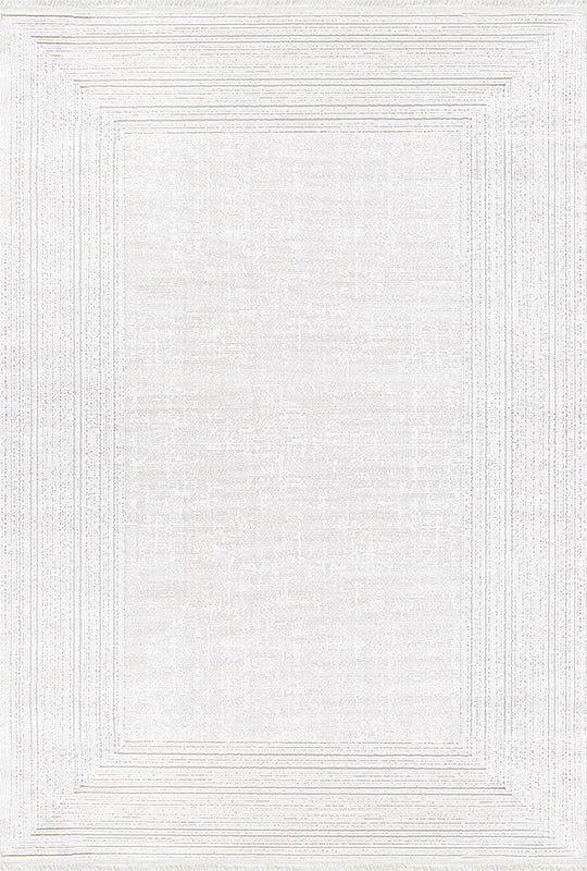 Zett ZE007 White Durable Soft Textured Living Room Kitchen Hallway Sitting Room Runner Rug