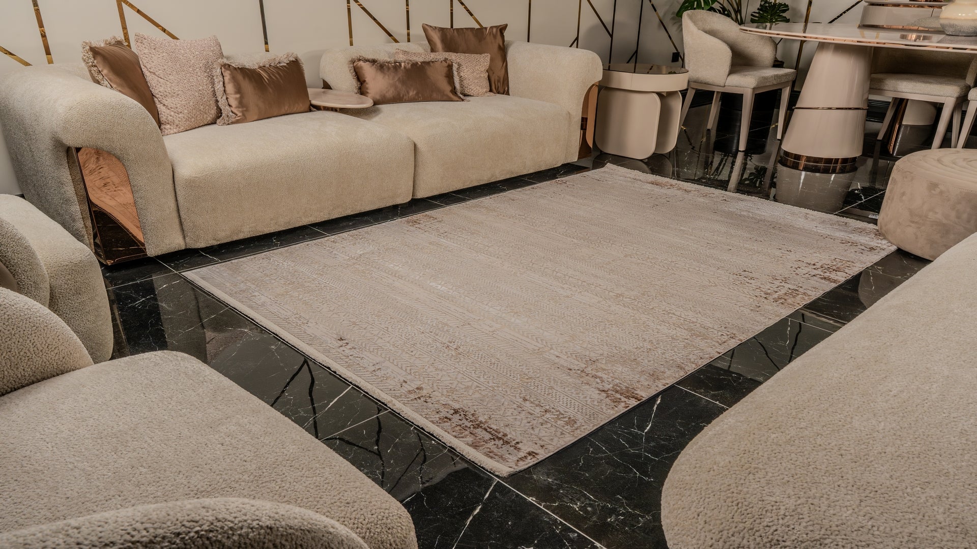 Zett ZE012 Mehrfarbiger, strapazierfähiger, weicher Teppich für Wohnzimmer, Küche, Flur und Sitzecke