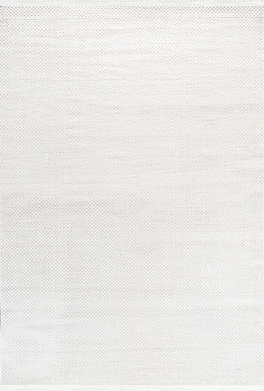 Zett ZE013 White Durable Soft Textured Living Room Kitchen Hallway Sitting Room Runner Rug